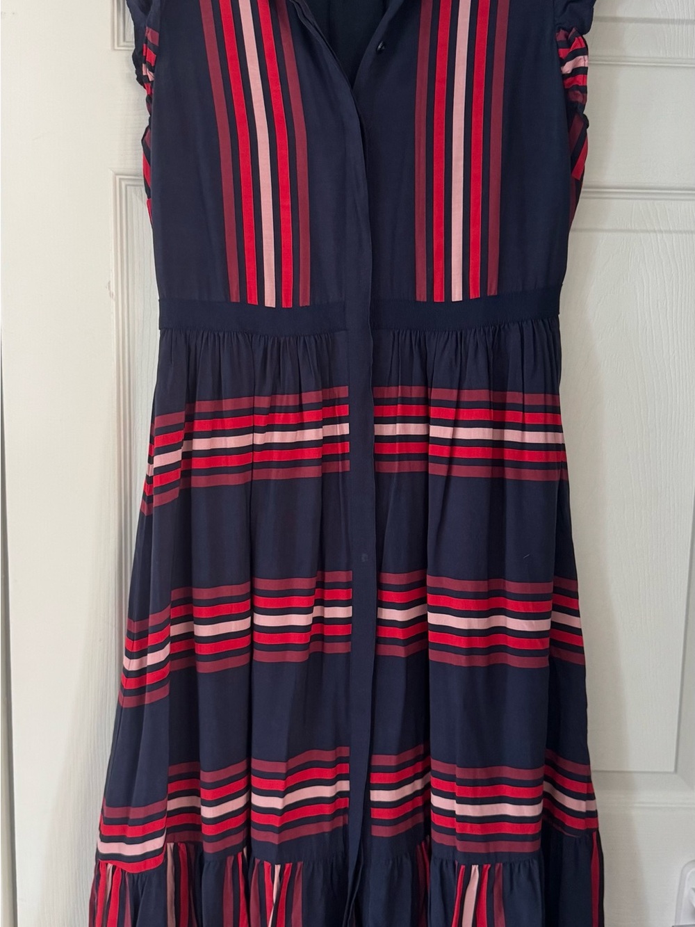 Draper James Navy Dress with Teal Label Detail